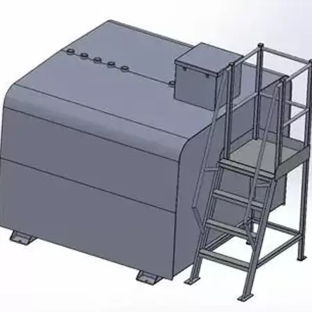 Drawing Of Rectangular Tank With Walkway