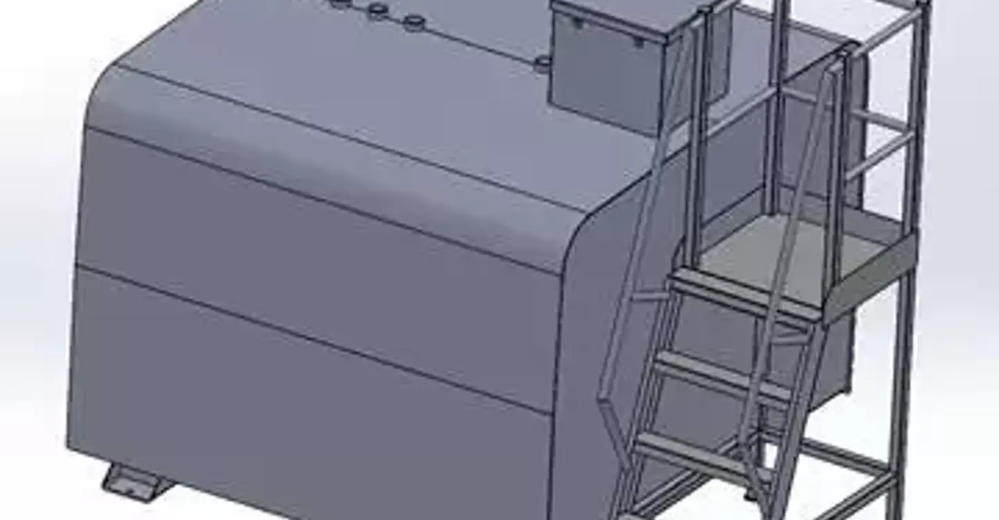 Drawing Of Rectangular Tank With Walkway