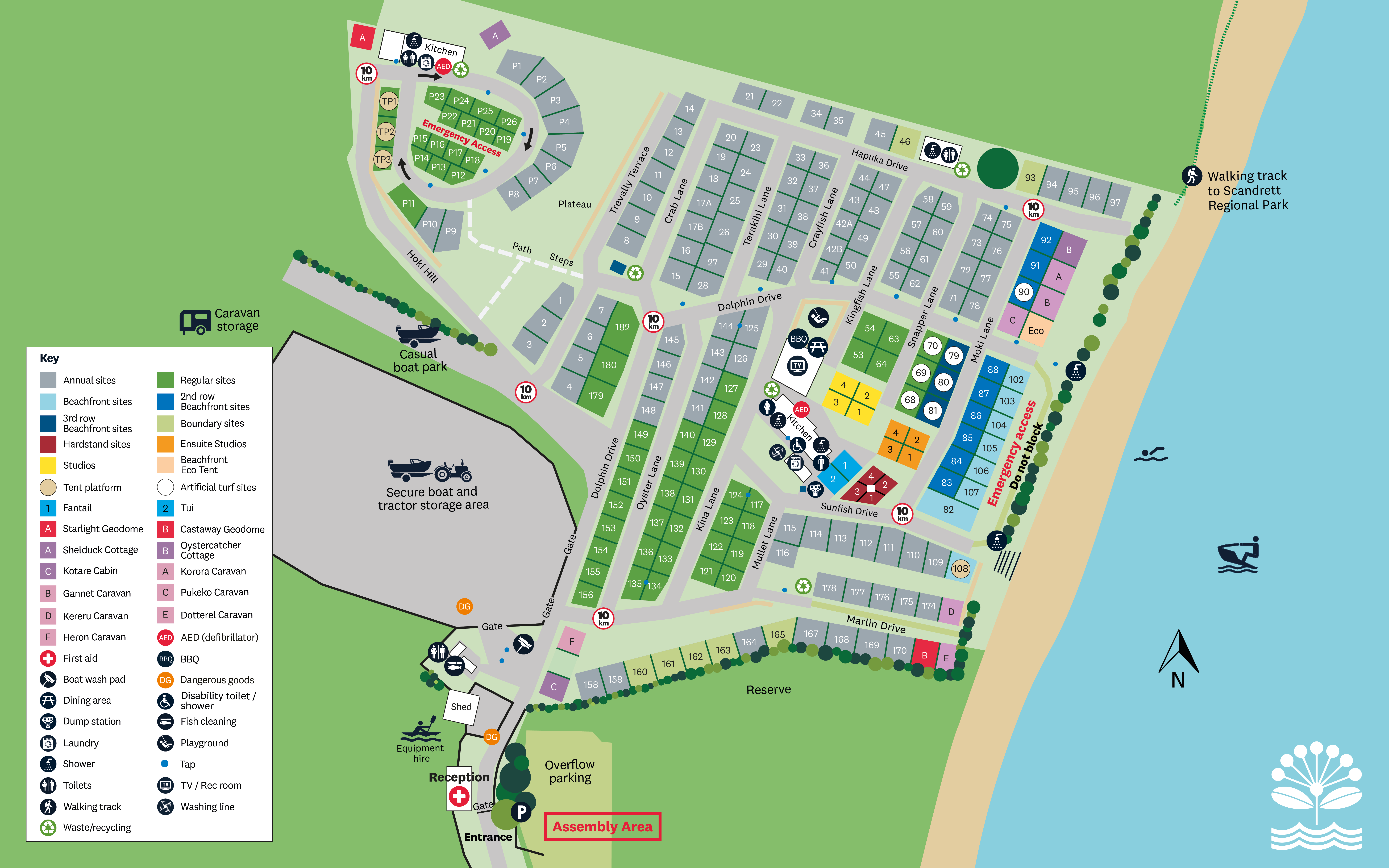 Martins Bay Holiday Park Map